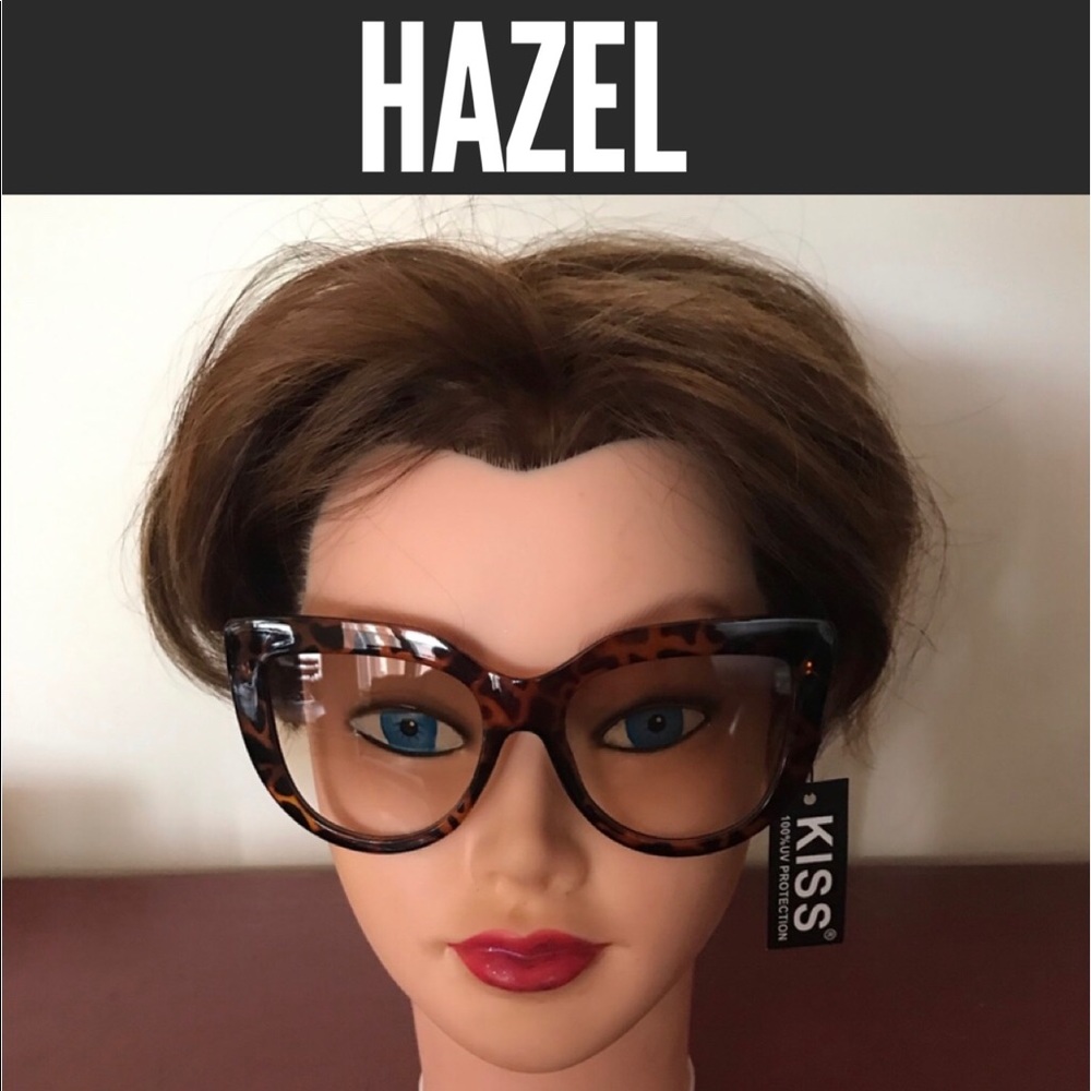 “Hazel” Square cat eye brown and black sunglasses